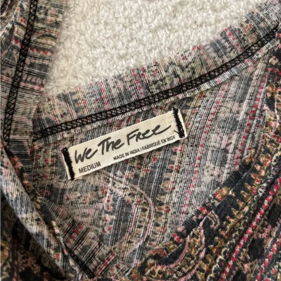 We The Free Black and Brown Embellished Cropped Tank Top - Picture 3 of 7